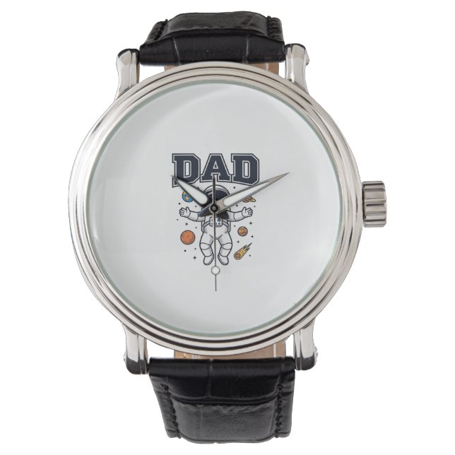 Vader Astronaut Ruimte Vector T-shirt Ontwerp_1 Horloge (Voorkant)