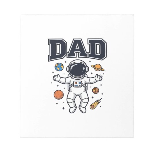 Vader Astronaut Ruimte Vector T-shirt Ontwerp_1 Notitieblok (Voorkant)