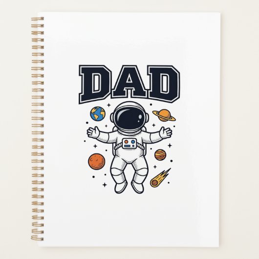 Vader Astronaut Ruimte Vector T-shirt Ontwerp_1 Planner (Voorkant)