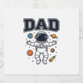 Vader Astronaut Ruimte Vector T-shirt Ontwerp_1 Sparkling Wijnetiket (Enkel label)