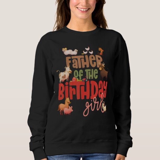 Vader Barn Animals Boerderij Land Birthday Creeit Trui (Voorkant)