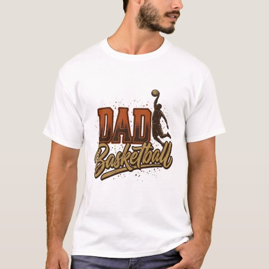 Vader Basketbal Vintage Gravure Shirt Ontwerp_1 (Voorkant)