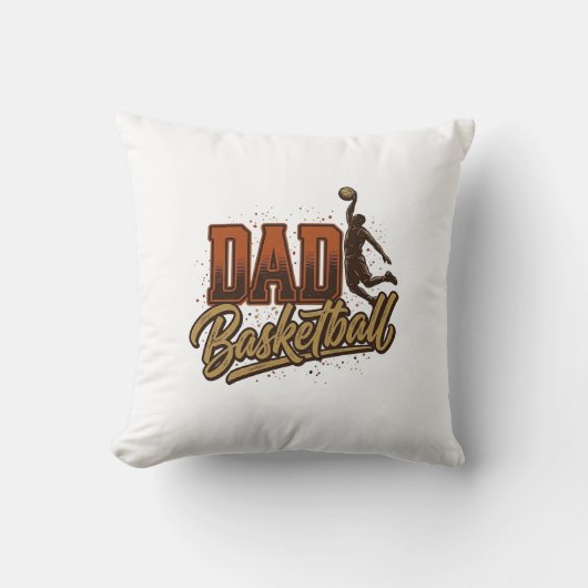 Vader Basketbal Vintage Gravure Shirt Ontwerp_1 Kussen (Voorkant)