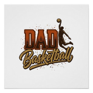 Vader Basketbal Vintage Gravure Shirt Ontwerp_1 Perfect Poster