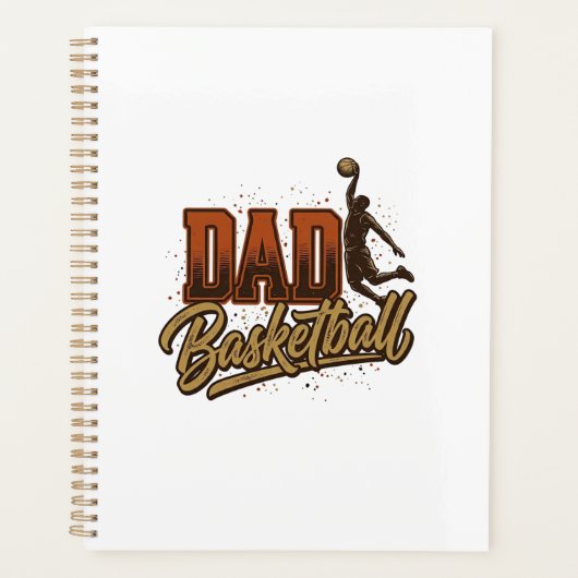 Vader Basketbal Vintage Gravure Shirt Ontwerp_1 Planner (Voorkant)