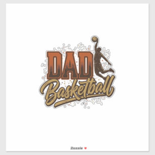 Vader Basketbal Vintage Gravure Shirt Ontwerp_1 Sticker