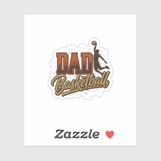 Vader Basketbal Vintage Gravure Shirt Ontwerp_1 Sticker (Vel)