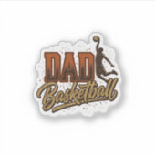 Vader Basketbal Vintage Gravure Shirt Ontwerp_1 Sticker (Voorkant)