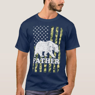 Vader Beer Camping Hiking Camouflage Verenigde Sta T-shirt