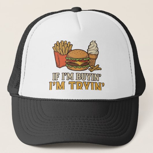 Vader Belasting Grappig Fast Food Vader Citaat Vec Trucker Pet (Voorkant)