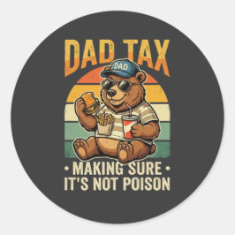 Vader Belasting Grappige Beer Vader Humor Ontwerp Ronde Sticker