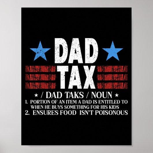 Vader Belasting Grappige Definitie Vaderdag Voor V Poster (Voorkant)