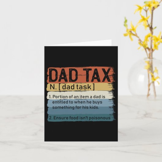 Vader belasting sarcastische vaders dag geweldige  kaart (Gele Bloem)