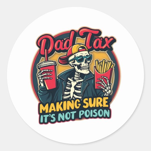Vader Belastingdienst zorgt ervoor dat het niet gi Ronde Sticker (Voorkant)