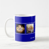 Vader beste vaders familiefoto collage royal blue koffiemok (Links)