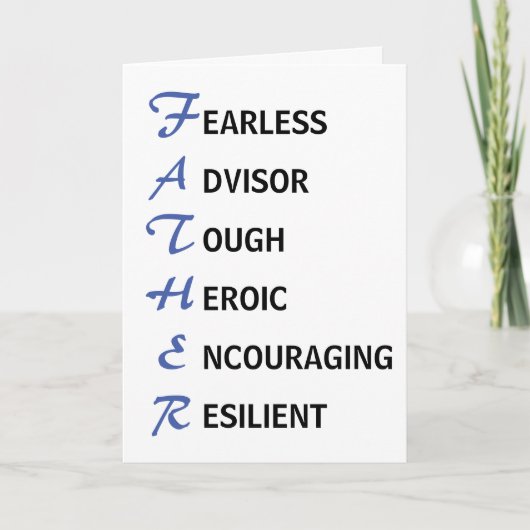 Vader Betekenis Vaderdag Kaart (Voorkant)