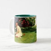 Vader bezoedelen tweekleurige koffiemok (Voorkant links)