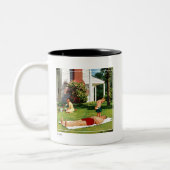 Vader bezoedelen tweekleurige koffiemok (Links)