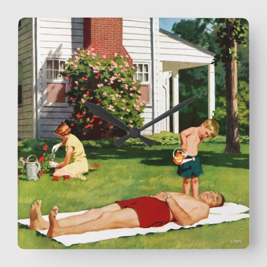 Vader bezoedelen vierkante klok (Voorkant)