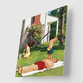 Vader bezoedelen vierkante klok (Hoek)