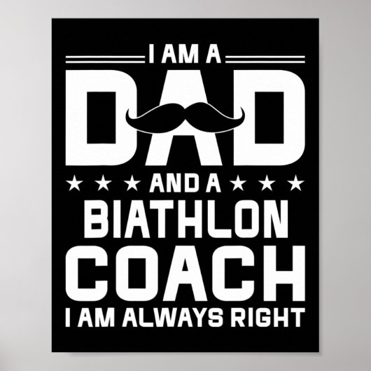 Vader Biathlon Coach Altijd Rechts Grappig Biathlo Poster (Voorkant)