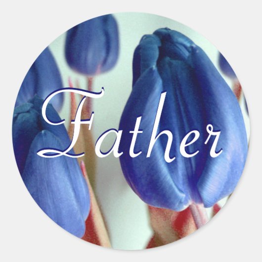 Vader Blue Tulips-Sticker Ronde Sticker (Voorkant)