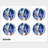 Vader Blue Tulips-Sticker Ronde Sticker (Vel)