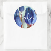 Vader Blue Tulips-Sticker Ronde Sticker (Tas)