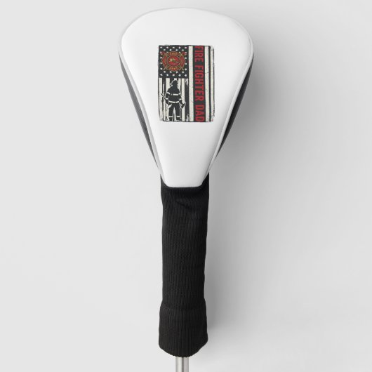 Vader-brandweer verweerde vlag vector ontwerp_1 golfheadcover (Voorkant)