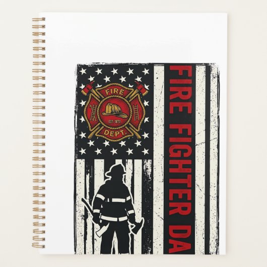 Vader-brandweer verweerde vlag vector ontwerp_1 planner (Voorkant)