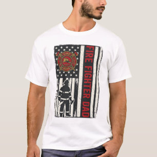 Vader-brandweer verweerde vlag vector ontwerp_1 t-shirt