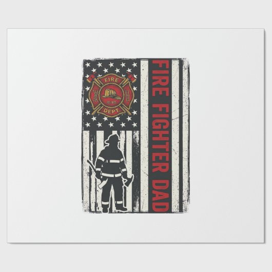 Vader-brandweerman Bedrukte Vlag Vector Design_1 Cadeaupapier (Vlak)