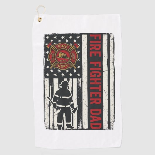 Vader-brandweerman Bedrukte Vlag Vector Design_1 Golfhanddoek (Voorkant)