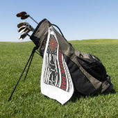Vader-brandweerman Bedrukte Vlag Vector Design_1 Golfhanddoek (Groen)
