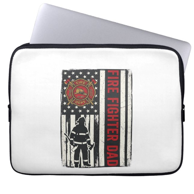 Vader-brandweerman Bedrukte Vlag Vector Design_1 Laptop Sleeve (Voorkant)