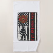 Vader-brandweerman Bedrukte Vlag Vector Design_1 Strandlaken (Voorkant)