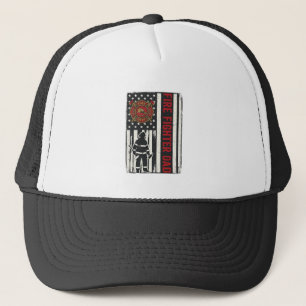 Vader-brandweerman Bedrukte Vlag Vector Design_1 Trucker Pet