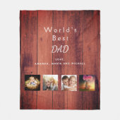 Vader bruin hout foto collage rustiek fleece deken (Voorkant)