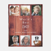 Vader bruin hout fotocollage fleece deken (Voorkant)