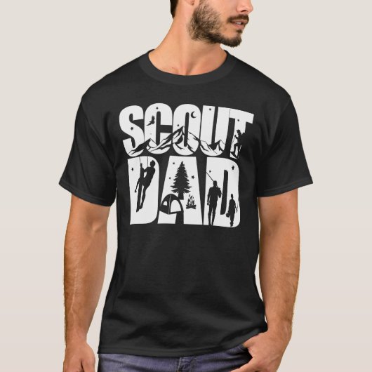 Vader Camping Scout Moeder Kampvuur Mannen T-shirt (Voorkant)