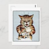 Vader Cat Holding a Kitten, Louis Wain Briefkaart (Voorkant / Achterkant)