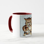 Vader Cat Holding a Kitten, Louis Wain Mok (Voorkant links)