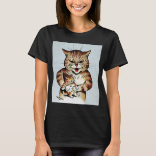 Vader Cat Holding a Kitten, Louis Wain T-shirt