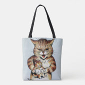 Vader Cat Holding a Kitten, Louis Wain Tote Bag (Achterkant)