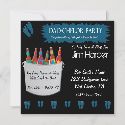 Vader-chelor Diaper Keg Party uitnodigingen (Voorkant)