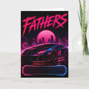 Vader Cyberpunk Auto Begroeting Kaart