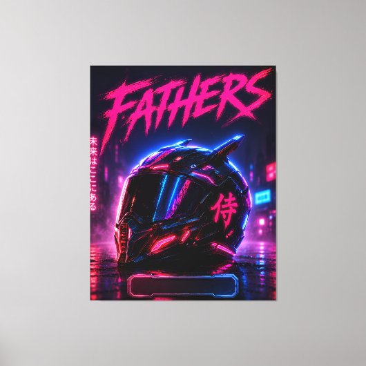 Vader Cyberpunk Berijder Helm Canvas Afdruk (Voorkant)