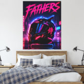 Vader Cyberpunk Berijder Helm Canvas Afdruk (Insitu (Slaapkamer))