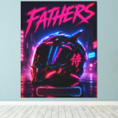 Vader Cyberpunk Berijder Helm Canvas Afdruk (Insitu (Houten vloer))