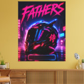 Vader Cyberpunk Berijder Helm Canvas Afdruk (Insitu (Woonkamer))